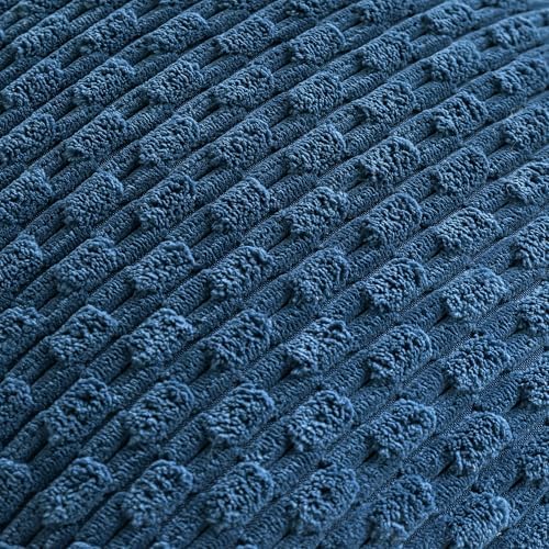 Set of 4 Blue Decorative Throw Pillow Covers 12x20 Inch Corduroy Pillow Covers for Bed Couch Sofa Living Room Soft Cushion Cases - Image 6