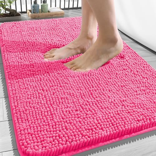 OLANLY Bathroom Rugs 34x21, Extra Soft Absorbent Chenille Bath Rugs by OLANLY