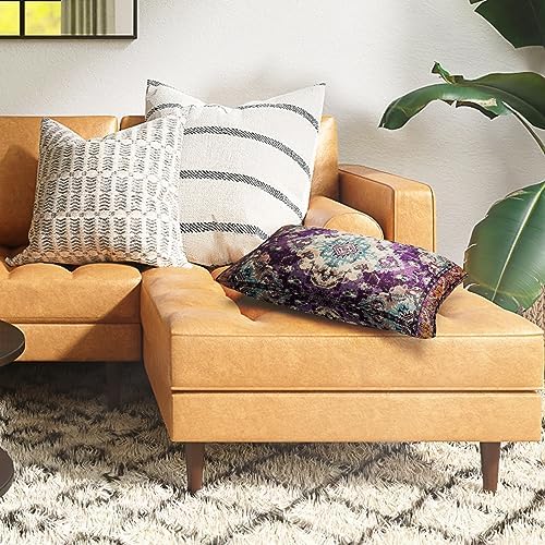 Snycler Boho Throw Pillow Covers 12x20 inch Set of 2 Boho Rug Carpet Double Sided Pattern Cotton Soft Pillow Case Cushion Cover Pillowcase for Couch Sofa Bed Decorative (Purple) - Image 5