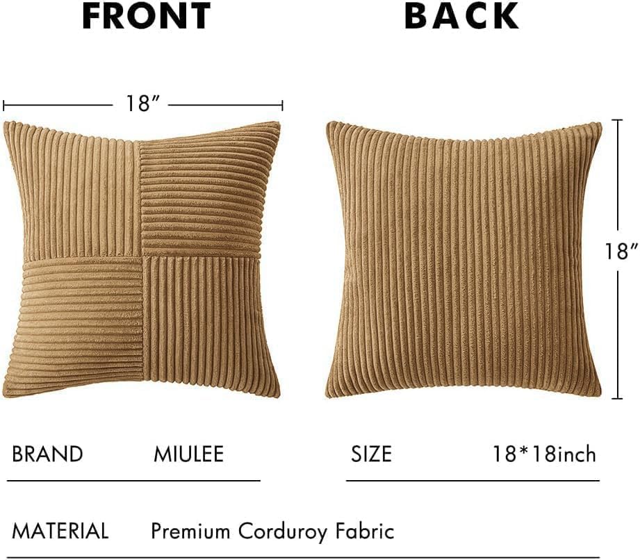 MIULEE Camel Brown Decorative Throw Pillow Covers for Couch 18x18 Inch - Image 6