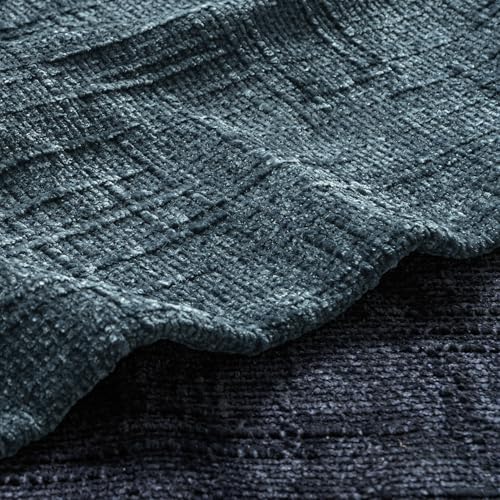 MIULEE Chenille Textured Throw Pillow Covers Blue 18x18 Set of 2 - Image 2