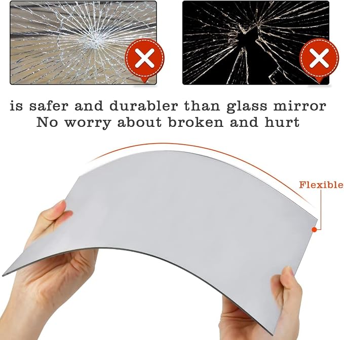 4'' x 6'' x 0.07'' Acrylic Mirror Tiles for Wall Decor, 10Pcs - Image 3