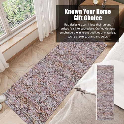 RUGSURE Washable Area Rugs, 2'6'' x 8' - 1/6 Thick - Stain & Water Resistant Non-Slip - Perfect Resistant Rug for Living Room, Bedroom, Nursery, Pet & Child Friendly, Vibrant Colors Rugs, Purple - Image 3
