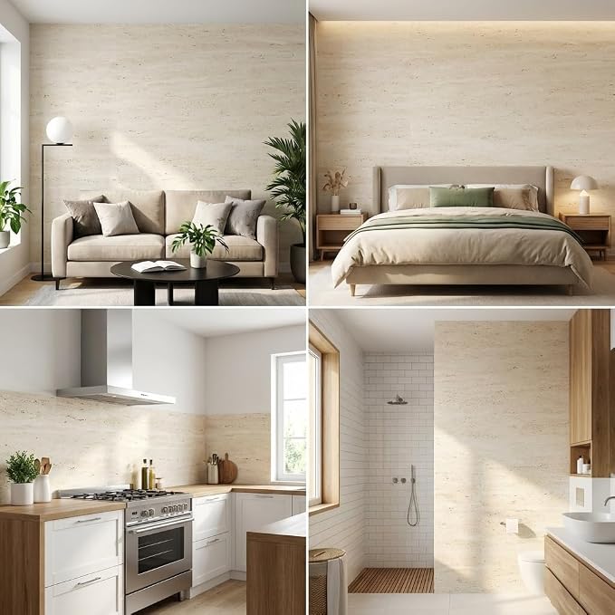 3D Wall Panels Peel and Stick – 15.74" x 118" PVC Faux Texture Wall Covering, Self Adhesive Waterproof DIY Accent Wall for Living Room, Bedroom, Sofa Background & Kitchen Backsplash, Covers 12.9 sq.ft - Image 2