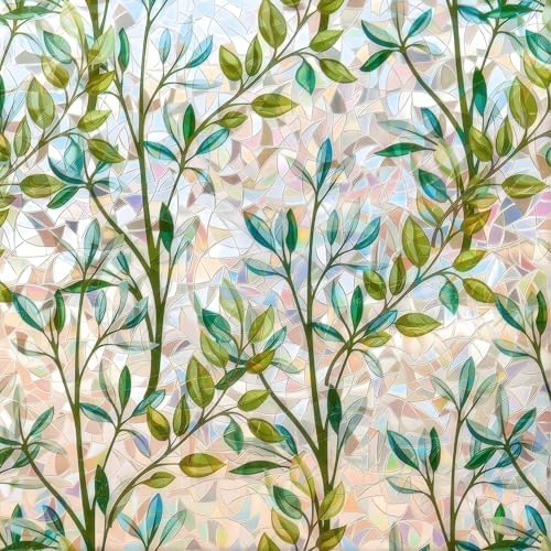 Ranzdn Window Privacy Film, Stained Glass Static Cling, 17.5" x 78.7" by Ranzdn