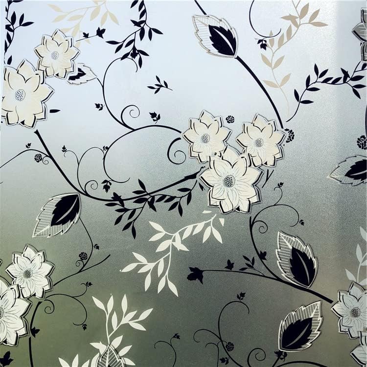 Window Privacy Film for Glass, Floral Removable Static Film, 35.4x78.7 Inch by Hoonng