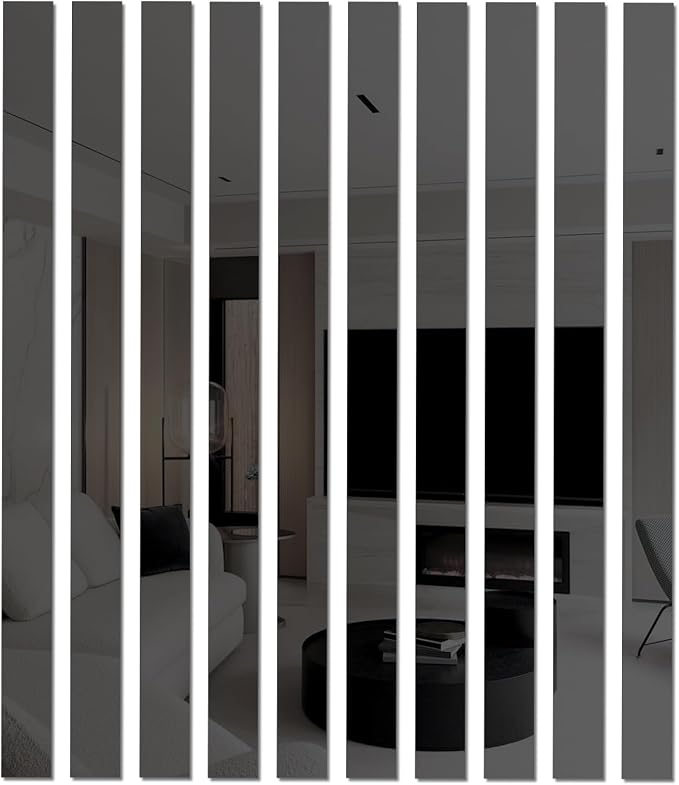 10Pcs DIY Striped Mirror Stickers 39.37 Inch Self Adhesive by Nicerity