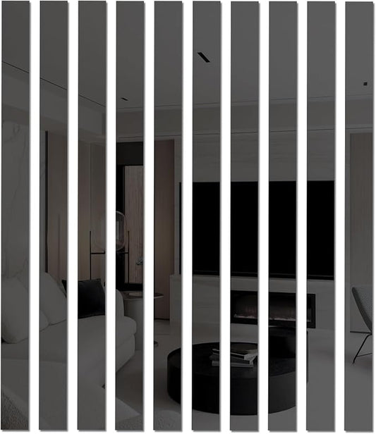 10Pcs DIY Striped Mirror Stickers 39.37 Inch Self Adhesive by Nicerity