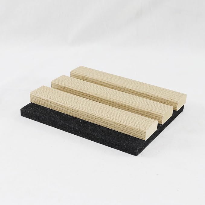 Wood Panel for Wall, 5.9"x4.7" Acoustic Panels for Interior Wall Decor | Soundproof Wood Slat Wall Panels for Living Room, Bedroom, White Oak Sample - Image 3