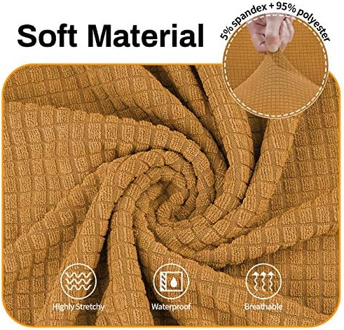 Asnomy Stretch Oversized Couch Covers for Sofa Slipcover,Golden - Image 3