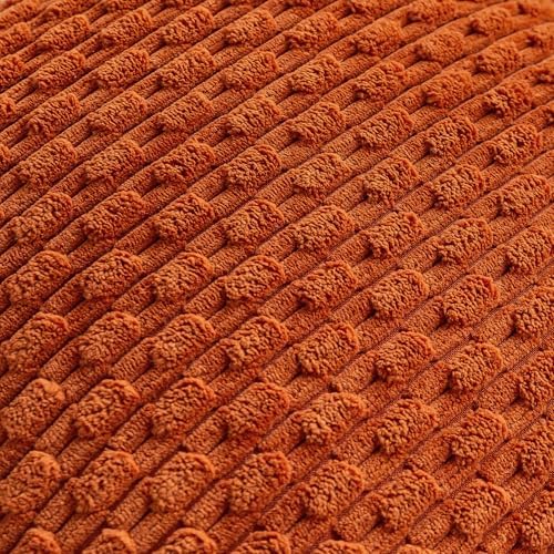 Set of 4 Burnt Orange Decorative Throw Pillow Covers 26x26 Inch Corduroy Pillow Covers for Bed Couch Sofa Living Room Soft Square Cushion Cases - Image 5