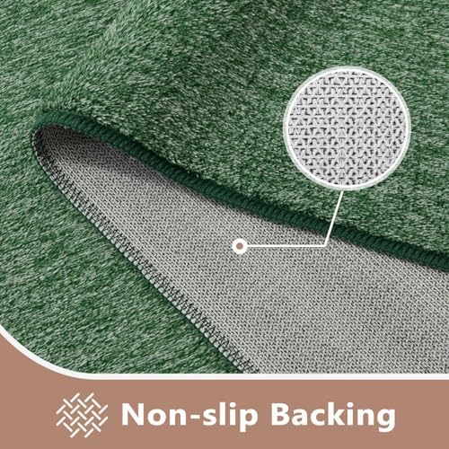 7x10 Large Green/White Area Rug Non-Slip Washable for Living Room Bedroom - Image 4