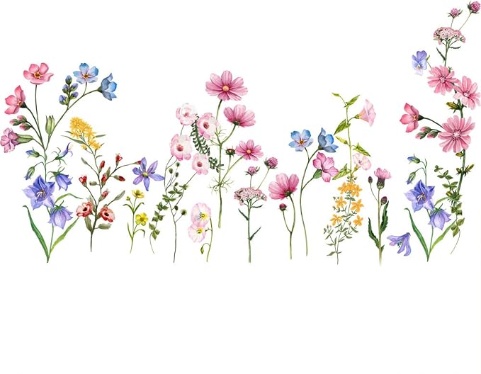 Large White Flower Wall Stickers, Removable DIY Romantic Cherry Blossom Tree Wall Murals Peel and Stick 3D Wall Art Stickers Murals Home Decor for Gilrs Bedroom Nursery Rooms Living Room by BWCXXZH