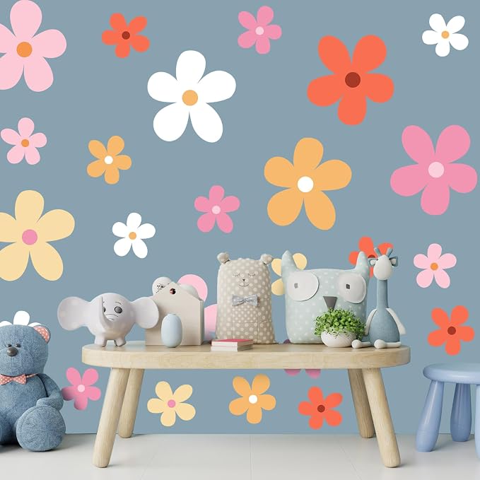 TaoBary 12 Sheet Large Daisy Wall Sticker Decal Flower Wall Decal Removable | Big Flower Wall Sticker, Colorful Floral Decal, Daisy Bedroom Room Decor, Removable Peel and Stick, Nursery Home Wall Decor - Image 4