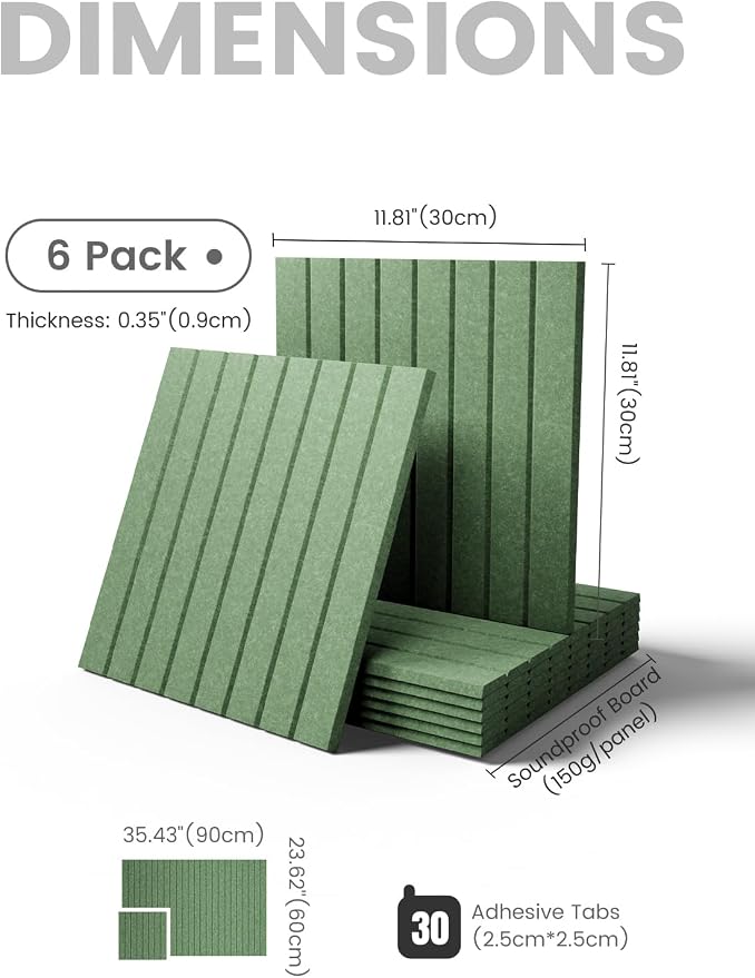 Fluxynara 36" x 24" Large Felt Bulletin Board, Moss Green | 6 Pack Cork Board Alternative with 30 Safe Adhesive Tabs, Felt Pin Boards for Wall Decor, Home, Office, Classroom, Dorm - Image 2