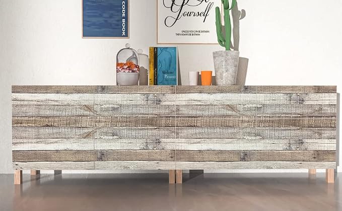 Yun-aeon Natural Wood-Grey Contact Paper Peel and Stick Wallpaper | 17.3"x 80"Self Adhesive Removable Vintage Faux Wood Wall Paper Plank Shelf Home Decoration Kitchen Counter Cover - Image 8