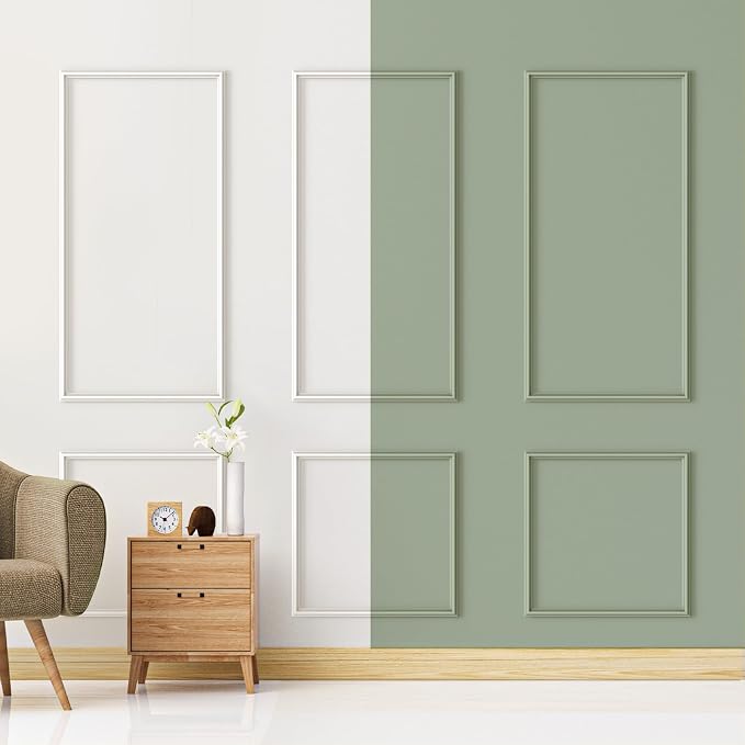 3 Sets Peel and Stick Wall Molding Kit, Premade Wainscoting Panels | Interior Wall Moulding Decor, Ready to Assemble Accent Panel, 54 x 24In, 24 x 24In by QUEENLINK