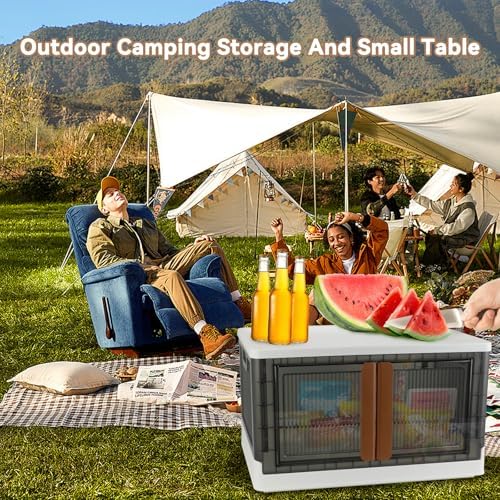 Storage Boxes, Extra Large Cabinet with Lids, 19 Gallon(72L) Capacity (Each One), 4 Packs, Useful Box with Door and Buckles, Foldable, Transparent, Excellent Home Organizers - Image 6
