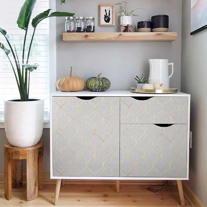 18"x236" Ivory Glittery Mosaic Modern Peel and Stick Self Adhesive Wallpaper Removable Contact Paper Stick on Easy Peel Off Wall Paper for Kitchen Bedroom Bathroom Renter - Image 5