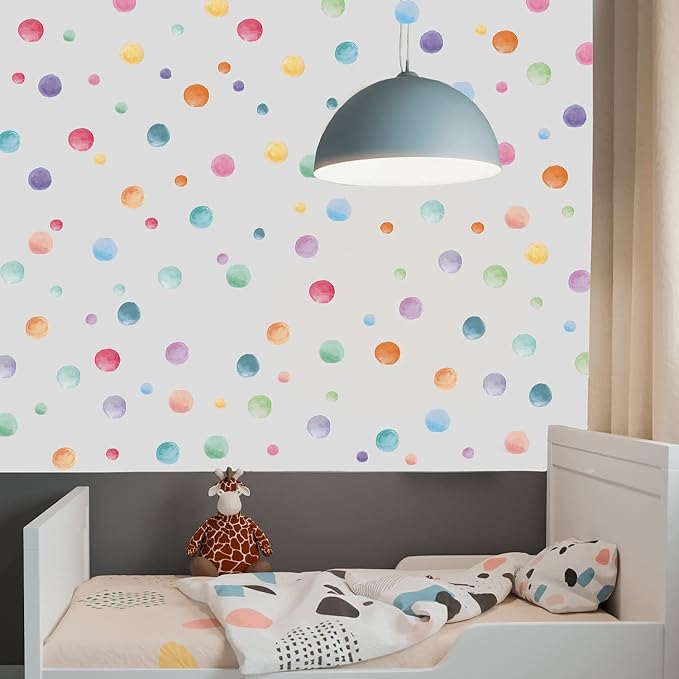 123 Pcs Pastel Polka Dots Wall Stickers, Colorful Round Wall Decal, Peel and Stick Rainbow Wall Stickers, Multicolor Circle Window Clings Decoration for Nursery Wallpaper Kids Bedroom Classroom Wall - Image 3