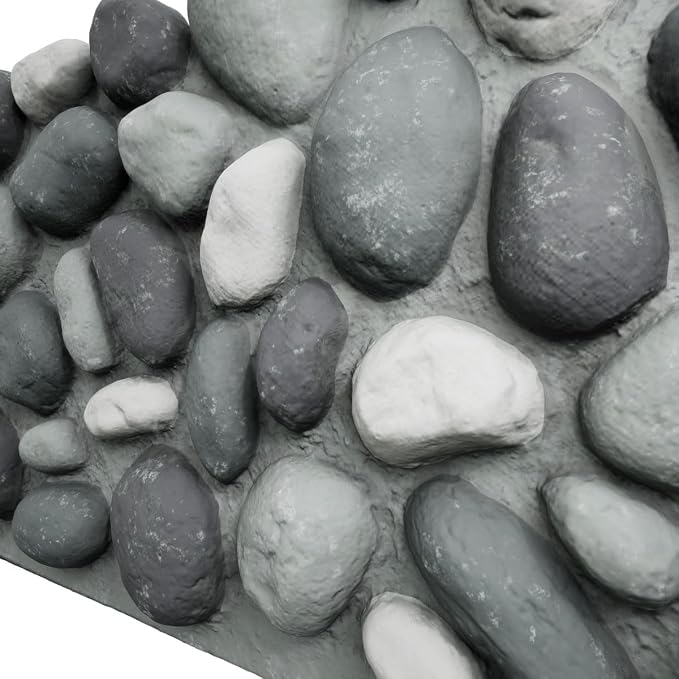 EverStone River Rock Faux Rock Panel, 49"W x 24 3/4"H x 3"D, Azure Stone Color - Image 7