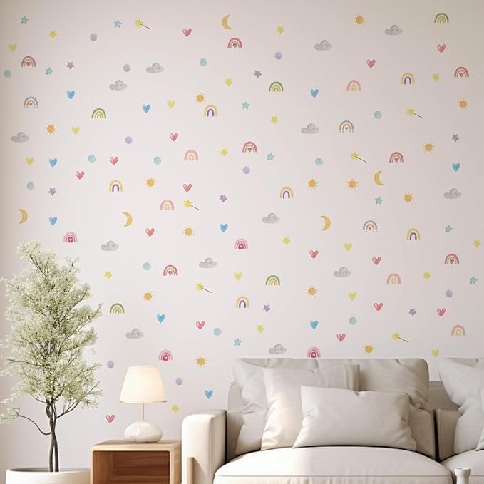 Nursery Wall Stickers Boho Kids Room Decor Girls Bedroom Removable Wall Decals Vinyl Murals DIY Cute Decorations 12 Sheets - Image 4