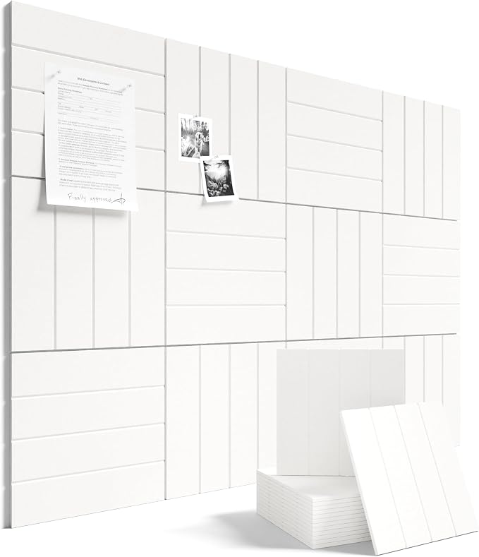 Fluxynara 48" x 36" Large Felt Bulletin Board, Milky White | 12 Pack Cork Board Alternative with 60 Safe Adhesive Tabs, Pin Boards for Wall Decor, Home, Office, Classroom,Dorm by FLUXYNARA