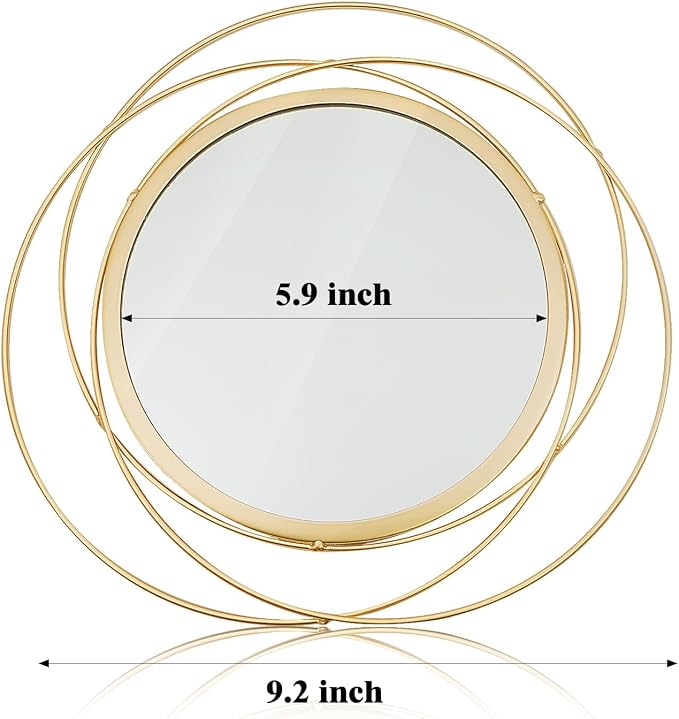 3 Set Round Mirrors for Wall Decor Living Room Bedroom Bathroom Dining Room Metal Circle Mirror Set Boho Decorative Sunburst Wall Art Accent Entryway - Gold 9.5 in - Image 7