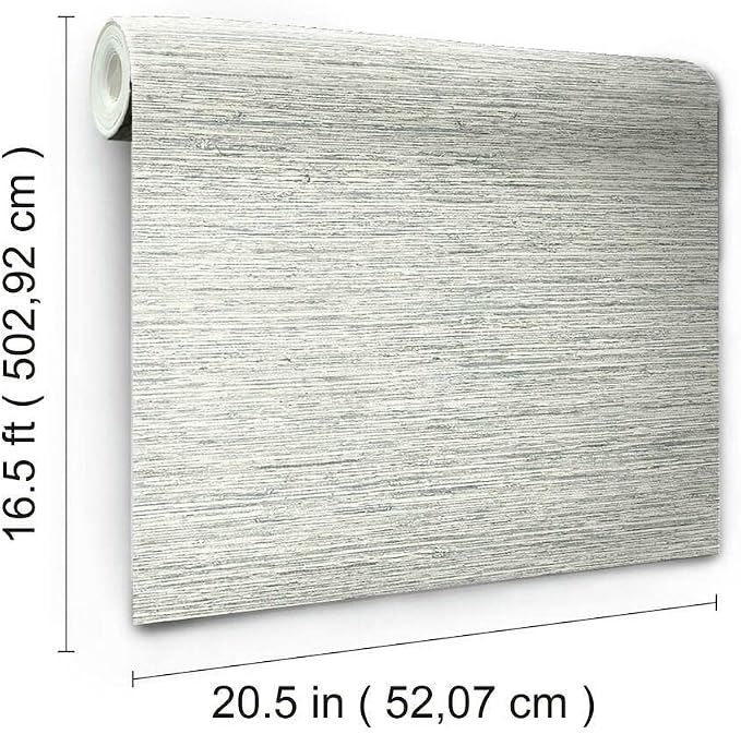 RoomMates RMK11078WP Light Gray Faux Grasscloth Non-Textured Peel and Stick Wallpaper - Image 3
