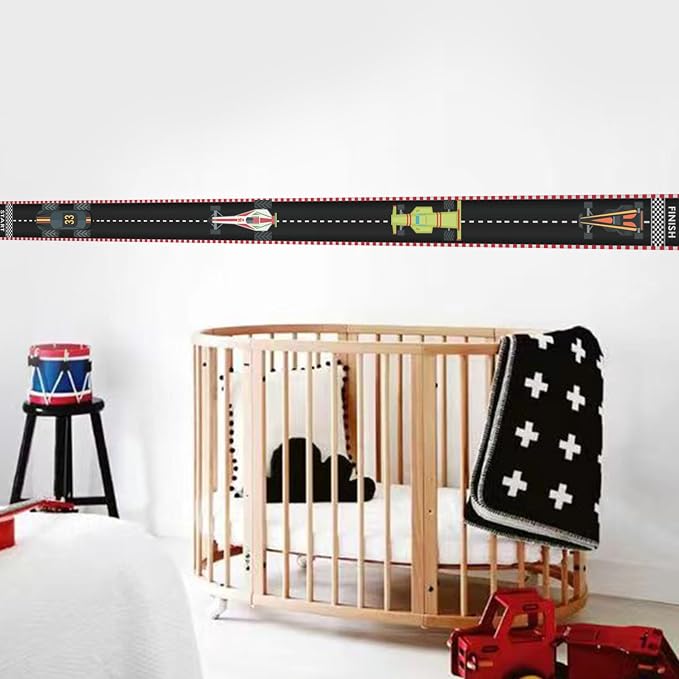 Peel and Stick Wall Decor Vehicle Road Border Decals for Kids Room Nursery DIY Vinyl Murals Boys Bedroom Decorations - Image 9