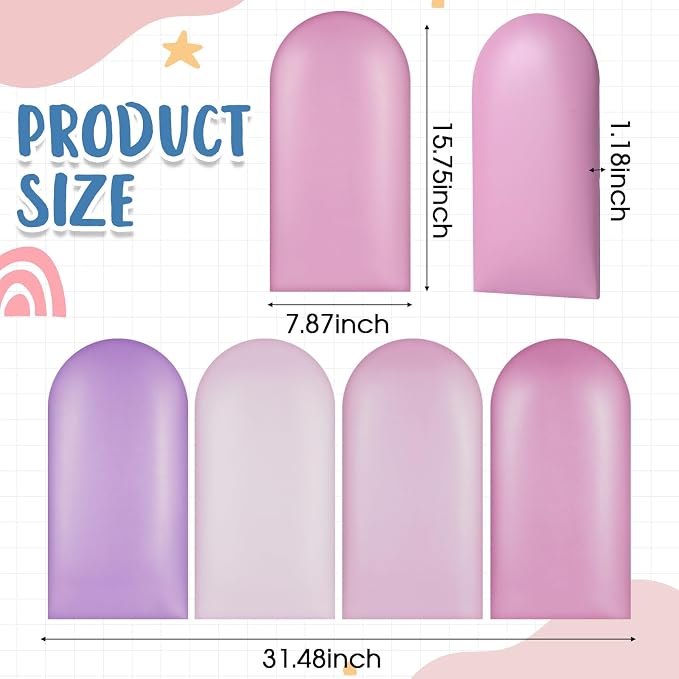 Jetec 4 Pcs Kids Wall Padding Panels, 1.18 Inch Thick Foam Wall Protector, 15.75 x 7.87 Inch Soft 3D Purple Safety Panels for Nursery & Playroom - Image 2