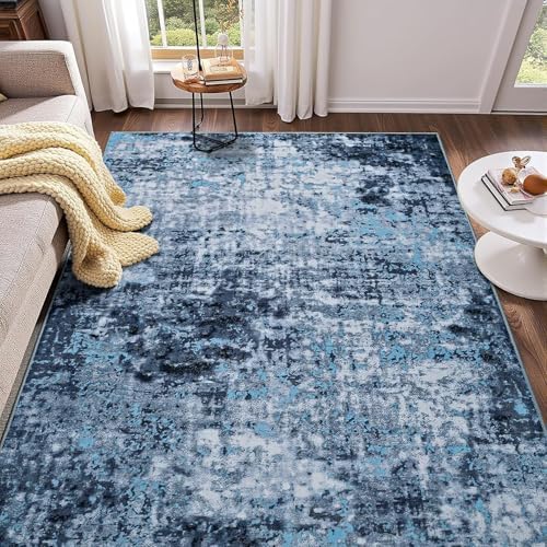 Area Rugs 4x6, Soft Washable Living Room Rug, Non Slip Abstract Modern Rug by Enqinar