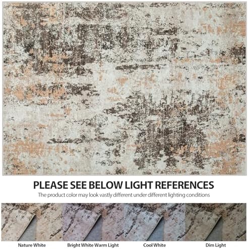 Runner Rugs for Hallways Kitchen 2.6x8 Non Slip Washable Brown Beige - Image 7