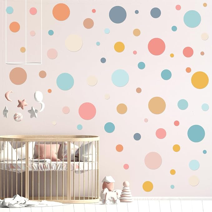 Zonon 264 Pcs Polka Dot Wall Decals Circle Stickers Peel and Stick | Removable Vinyl Stickers for Girls Bedroom, Nursery, Playroom, Classroom Decor, Bright Colors, Easy to Reposition - Image 5