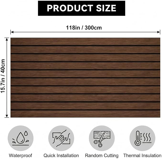 3D Wall Panels Peel and Stick – 15.74" x 118" PVC Faux Texture Wall Covering, Self Adhesive Waterproof DIY Accent Wall for Living Room, Bedroom, Sofa Background & Kitchen Backsplash, Covers 12.9 sq.ft - Image 6