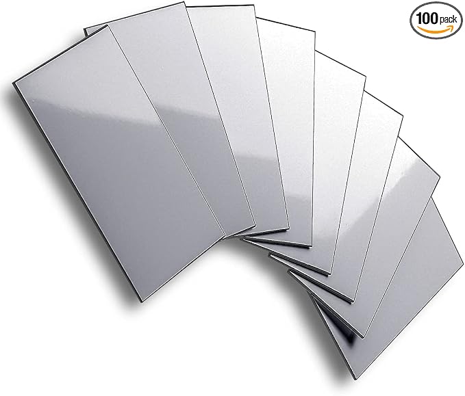 AULIGET 100-Piece Polished Grey Thick PVC Peel and Stick Backsplash, 3" x 6" Waterproof Subway Tile Peel and Stick Wall Tiles for Kitchen & Bathroom by AULIGET