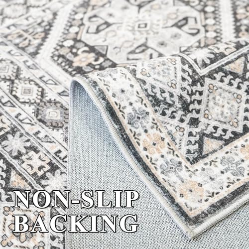 Large Area Rug 10x14 Non-slip: Washable Rug for Living Room Floor Black - Image 4