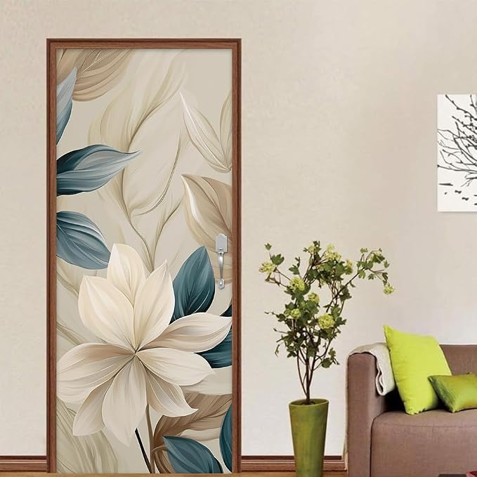 REDAMANCY Modern Neutral White Flower Peel and Stick Wall Stickers Vinyl 3D Mural Decals Wallpaper Self-Adhesive, Waterproof, Removable Decor for Kitchen, Living Room, Bedroom - Image 4