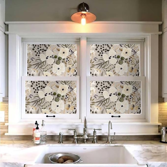 18"x236" Boho Cream/Brown Daisy Flower Peel and Stick Self Adhesive Wallpaper Removable Contact Paper Stick on Easy Peel Off Wall Paper for Kitchen Bedroom Bathroom Renter - Image 4