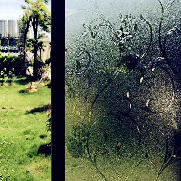 Window Privacy Film for Glass, Coral Vine Removable Static Film, 29.5x78.7 Inch - Image 3