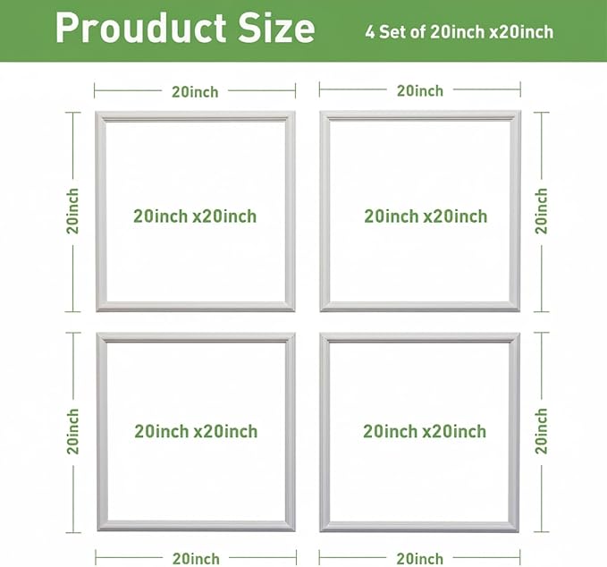 Peel and Stick Wall Molding, 4 Set 20" x 20" Premade Wainscoting Panels | Ready-to-Assemble Wall panel Kit, Paintable Molding Trim Decor for Living Room Bedroom Hallway Kitchen Island - Image 2