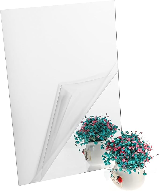 Sibba 1 PC Unbreakable Acrylic Flexible Mirror Peel and Stick Mirror Sheet by Sibba