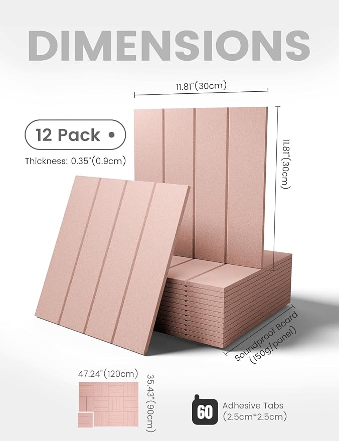 Fluxynara 48" x 36" Large Felt Bulletin Board, Pink | 12 Pack Cork Board Alternative with 60 Safe Adhesive Tabs, Pin Boards for Wall Decor, Home, Office, Classroom,Dorm - Image 2