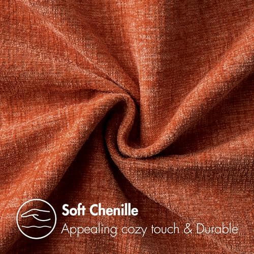 MIULEE Soft Chenille Fall Throw Pillow Covers Rust 16x16 Inch Pack of 2 - Image 4