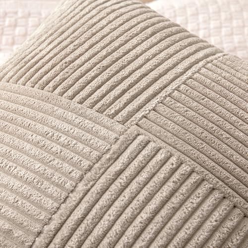 MIULEE Taupe Decorative Throw Pillow Covers for Couch 16x16 Inch - Image 2