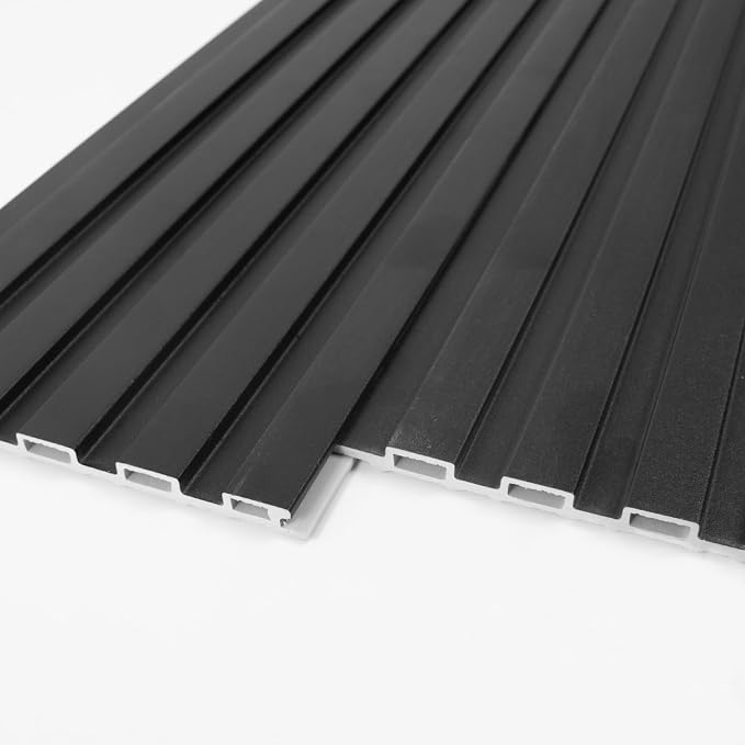 Art3d WPC Wainscoting Panels, 16-Pack 48 x 6 Inch 3D Wall Accents for Interior Wall Decor, Living Room, Bedroom, Black - Image 9