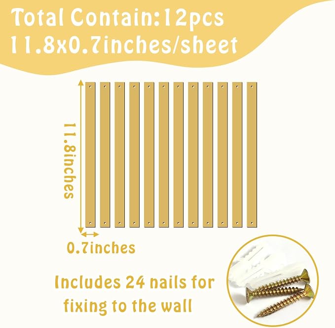 Golden Metal Wall Art Modern Striped Walls Decor Minimalist Line Arts Sign | Minimalist line art hanging sign, easy to install, metal plaque decorative, walls sculptures, for bedroom office living room - Image 4
