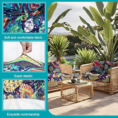 12 Pcs Outdoor Cushion Covers, Patio Sofa Cushion Covers Replacement - Image 4