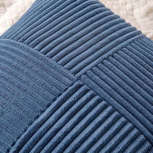 MIULEE Dusty Blue Decorative Euro Sham Pillow Covers 24x24 Inch 2 Pack - Image 2