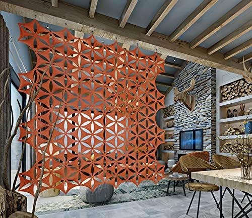 Felt Fiber Surface High Density Polyester Fiber Board 3D Flower Venus 14"x12" Hanging Room Divider Panel Cut Room Partition Home Decoratio(12 Pcs) (Orange) by OSHIYINN-US